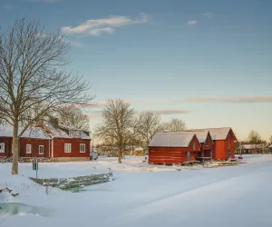 Vinter på Strandvägen Östhammar